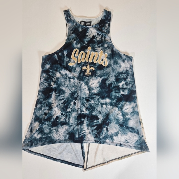 New Orleans Saints‎ Tie-Dye Tank Top Womens Small Open Back NFL Team Apparel - Picture 1 of 8